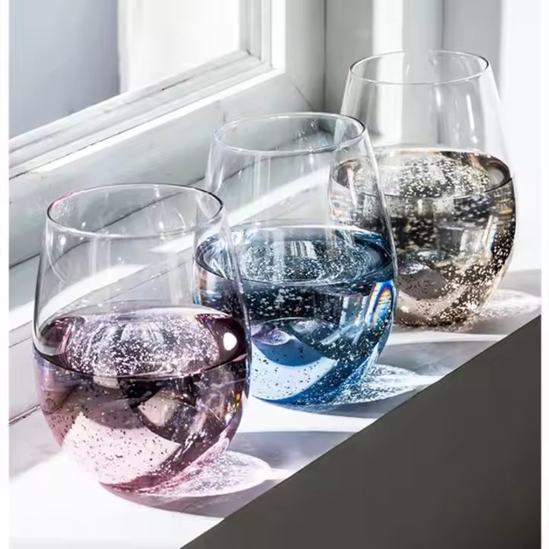 Single Layer Starry Sky Net Red Glass Egg Cup Household Breakfast Milk Cup – Glass Cup and Starry Sky Cup price