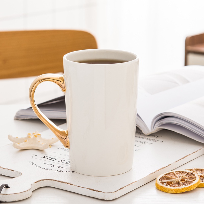 White Ceramic Mugs with Gold Handle – White Porcelain Mug and Wholesale Ceramic Items price