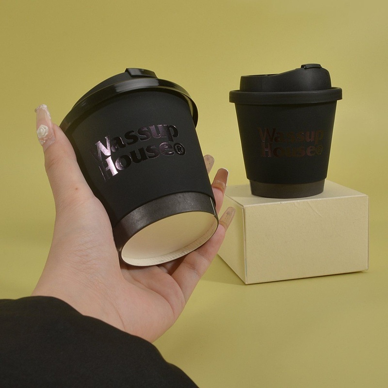 Wholesale Custom Logo Black Coffee Shop Takeaway Packaging Disposable Coffee Cup Paper Cups with Lid – Coffee Cup and Paper Cup price