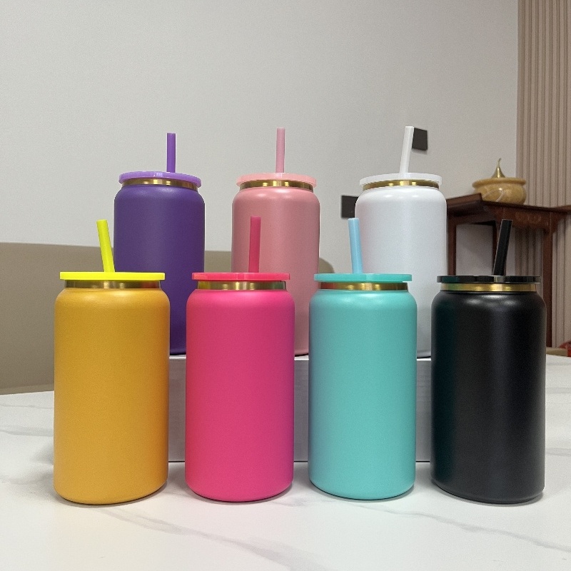 16oz Stainless Steel Tumblers Gold Plated Metal Can Vacuum Insulated Tumbler for Laser Engrave and UV Wrap – 16oz Stainless Steel Tumbler and 16oz Metal Cans Drinking Tumbler price