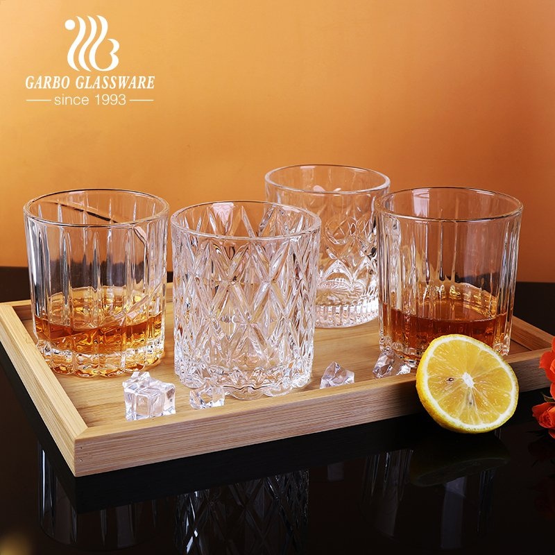 300ml Whiskey Glass Cup Glass Tumbler Embossed Glass Cups Rock Glasses Old Fashioned Glasses Bourbon Glasses Engraving Glassware Tumblers – Glass Tumblers and Glass Cup price