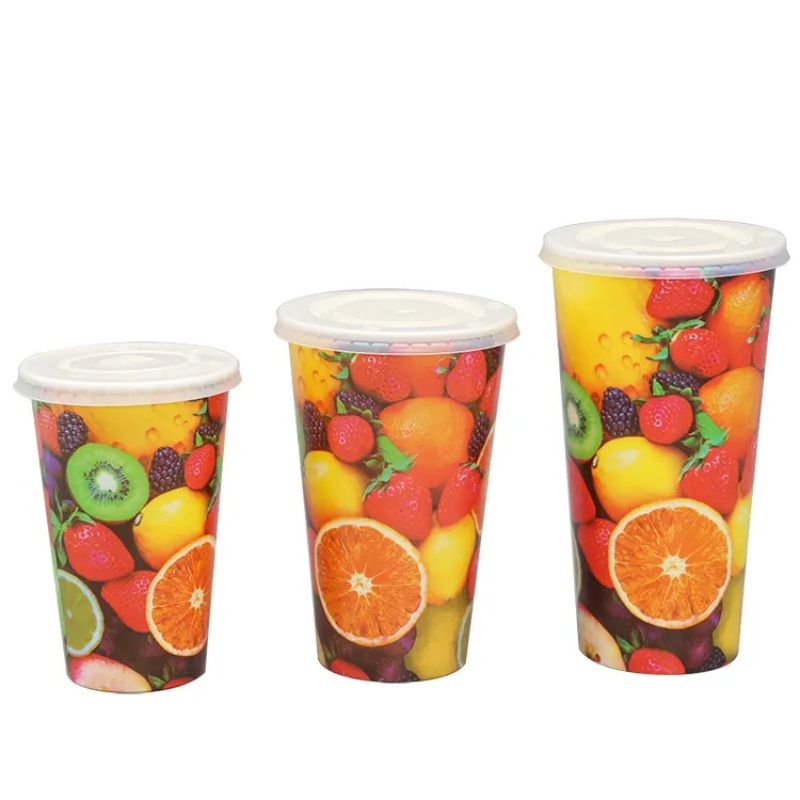 Biodegradable Custom Logo Take Away Disposable Drinks Coffee Soda Paper Cups – Cold Paper Cup and Cold Drinking Cup price
