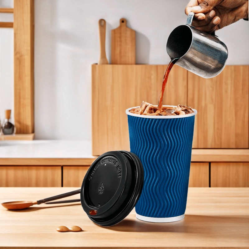 Chic Ripple Wall Cold Drinking Paper Cups 24oz Flexo Printing – Cups and Ripple Cups price