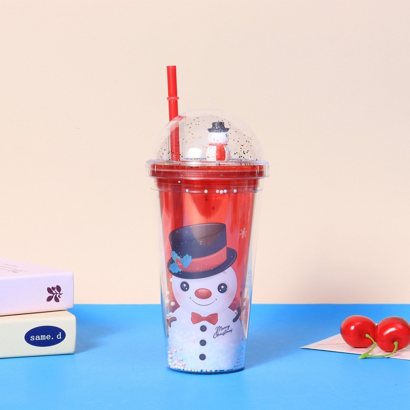 Christmas Gift Water Bottles Wholesale Kids Girls Glitter Cups Christmas New Year Tritan Plastic Sports Water Bottle Plastic Double Wall Snow Globe Tumbler – Sport Water Bottle and Drinking Bottle price
