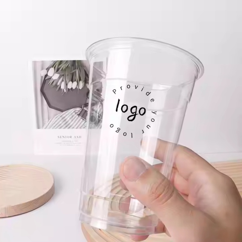 Custom 12 16 24 32oz Boba Disposable Iced Coffee Juice Bubble Milk Tea Dessert Beverage Party Plastic Drink Cups with Lids – Plastic Cups and Disposable Cups price