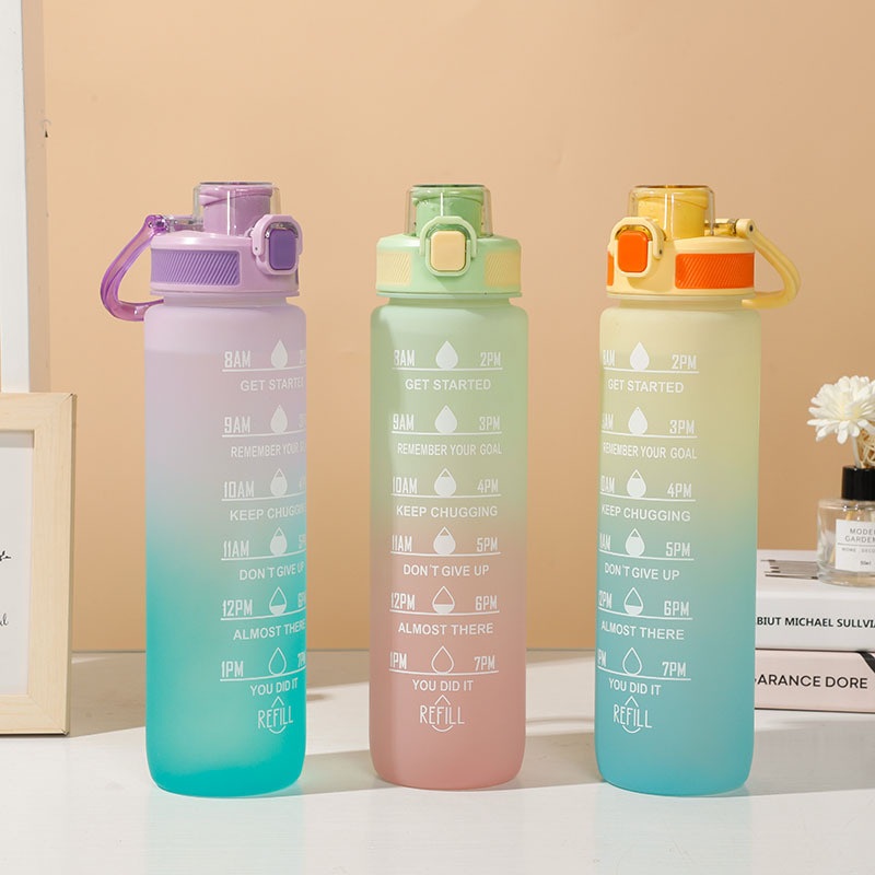 Custom Drinking 900ml Tritan Sport Gym Motivational BPA Free Drink Plastic Sports Water Bottle with Time Marker Clear Water Bottle with Straw with Lids – Sport Water Bottle and Drinking Water Bottle price