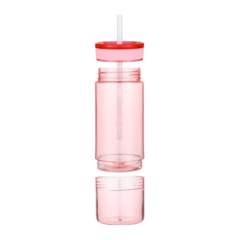 Everich New Design Reusable Clear Plastic Tumbler with Straw and Compartment Container – Double Wall Stainless Steel and Vacuum Insulated Coffee Tumbler price
