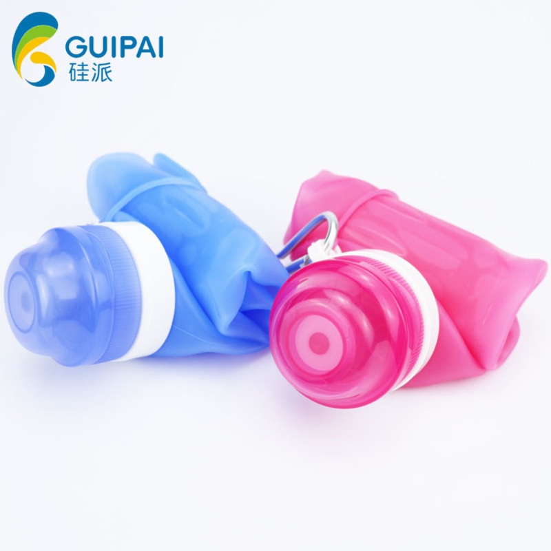 High Quality Soft Hand Feel Folding Cup Silicone Rubber Collapsible Water Bottle with Lid – Collapsible Water Bottle and Collapsible Water Bottle with Lid price