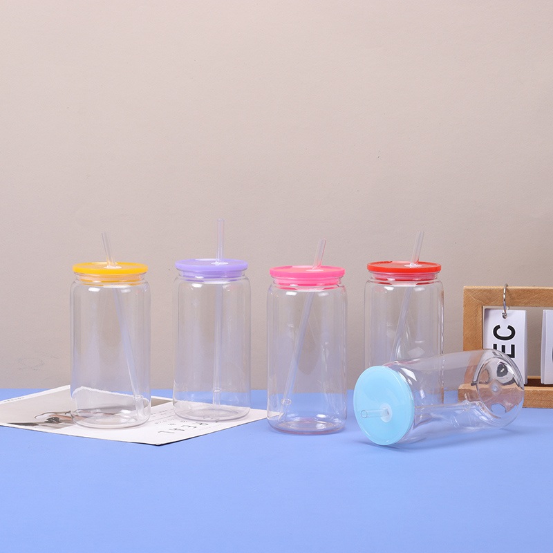 Kids Children Can Shaped 16oz Plastic Acrylic Soda Can Cup with Colorful Plastic Lids for UV Dtf Wraps – 16oz Plastic Cup and 16oz Plastic Can Cup price