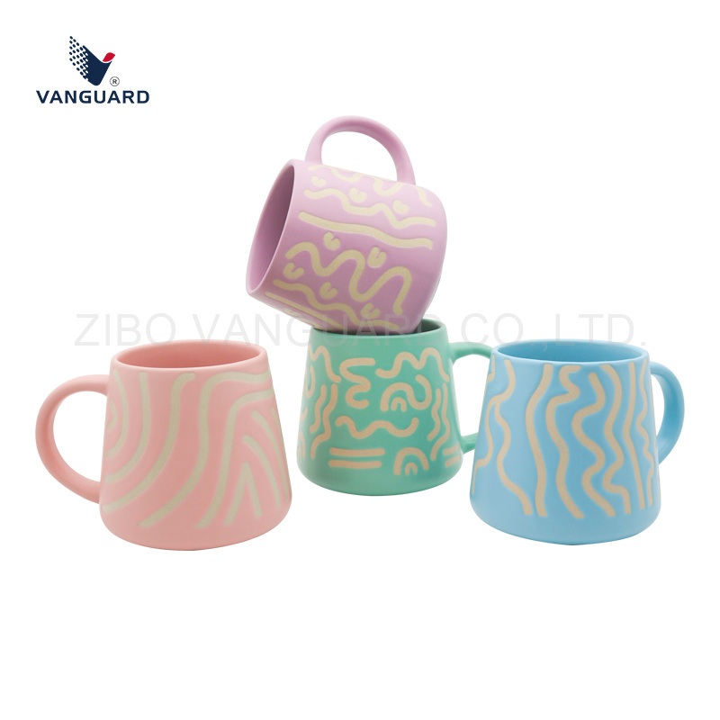 Vanguard Silk Screen Cup Custom Round Ceramic Coffee Milk Cup – Ceramic Coffee Milk Cup and Ceramic Coffee Cup price