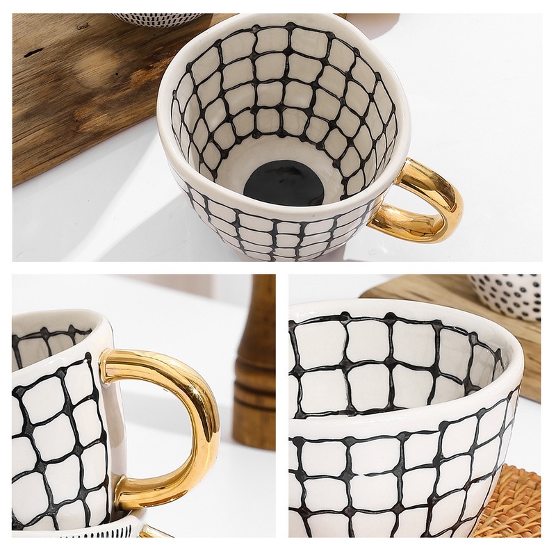 White and Black Triangular Espresso Mug Coffee Cup Ceramic Cup Coffee Luxury – Cup and Coffee Cup price