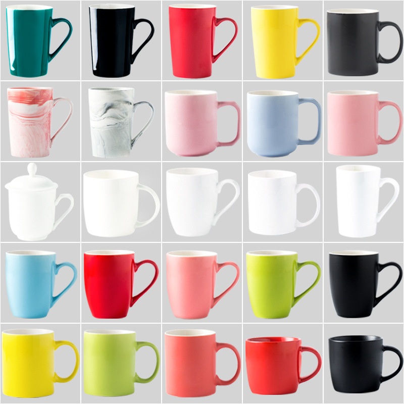 White Ceramic Coffee Cups and Mugs, Customized Logo Tea Cup, Drinking Cup with Lid Spoon, Gift Cup, Promotional Cups – Ceramic Cups and Small Ceramic Cup price