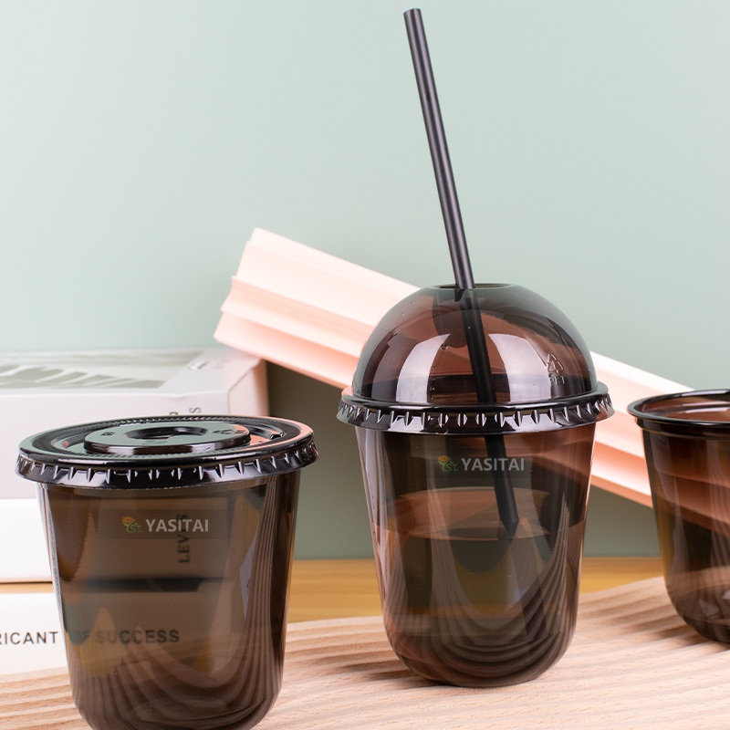 Yst Hot Disposable Black Color Tumbler U-Shape Ice Cream 12oz Cups with Logo Customization for Christmas and Halloween – Plastic Cups for Juice and Plastic Cups for Beer price
