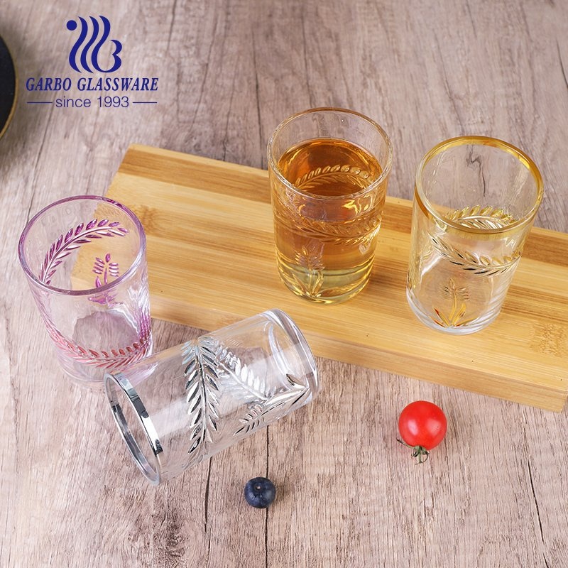 6oz Engraved Glass Cup with Color Decoration for Drinking for sale – Glass Tumbler and Engraved Glass Tumbler price
