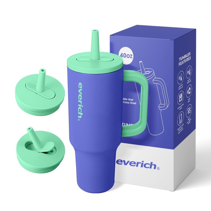 Everich 40oz Stainless Steel Tumbler Series with Handle and Straw Insulated Tumbler Support Custom – Stainless Steel Tumbler and Personalized Stainless Steel Tumbler price
