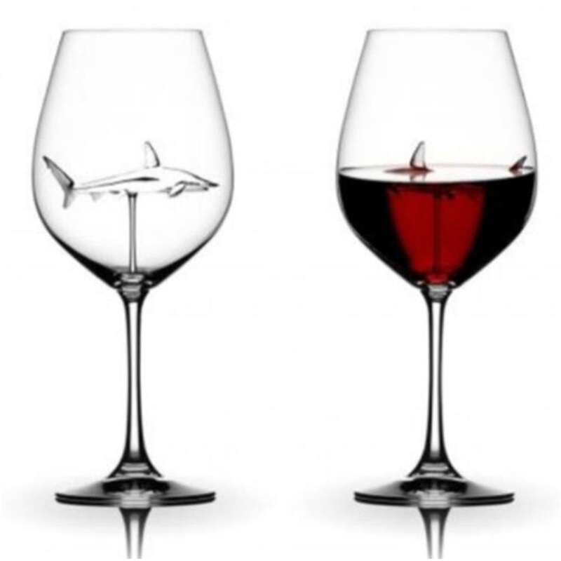Factory Stock Wholesale Red Wine Glassware, Creative Shark Shape Goblet – Glassware and Glass Products price