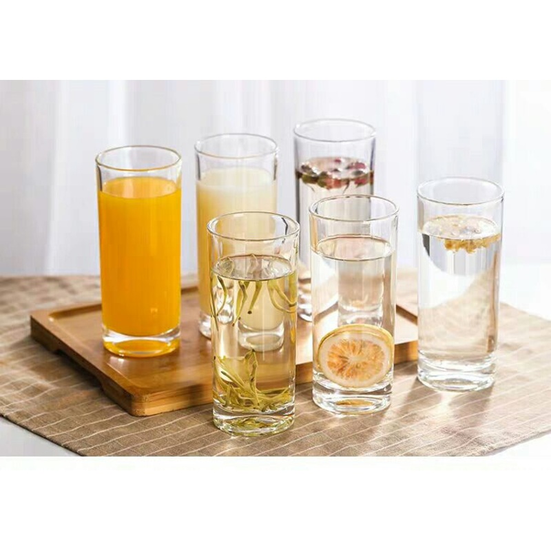 Glass Milk Tumblers Glasses Drinkware for Home & Outdoors Clear Glass Drinking Mugs for Juice Water Coffee Whisky – Glass Cups and Drinking Glasses price