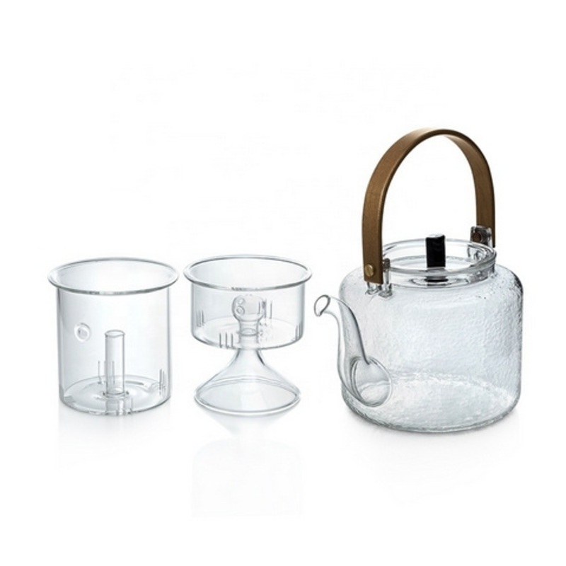 Hot Sale High Borosilicate Glass Hammer Glass Teapot Tea Set 1100ml – Glass Teapo and Glass Teapot with Infuser Bamboo price