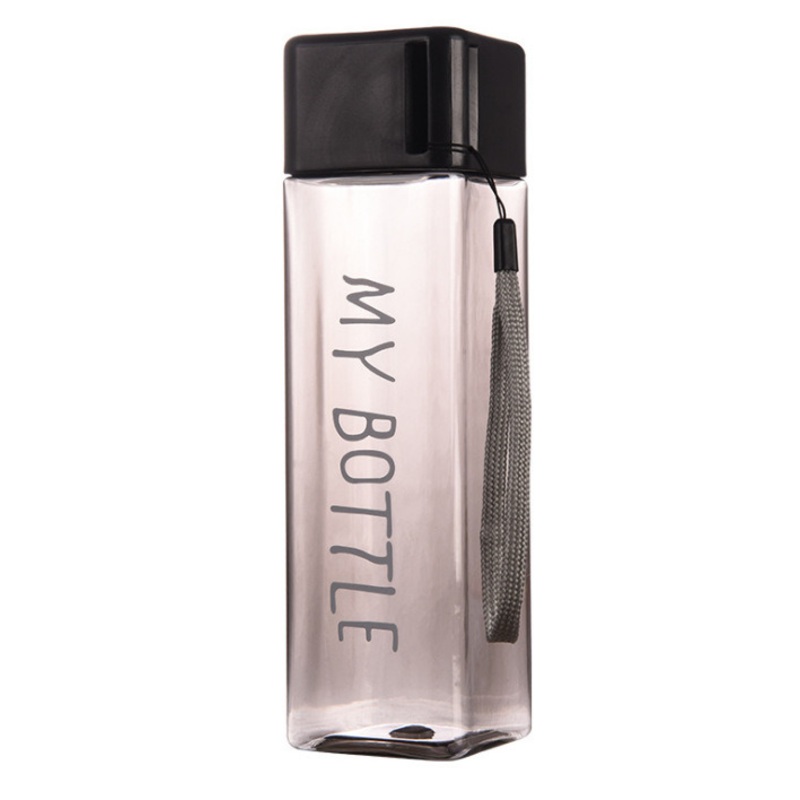 Novelty Simple Design Square Lid Plastic Custom Water Bottles Wodden Grain Lid Sports Water Bottle – Novelty Simple Design Square and PC Water Cup price