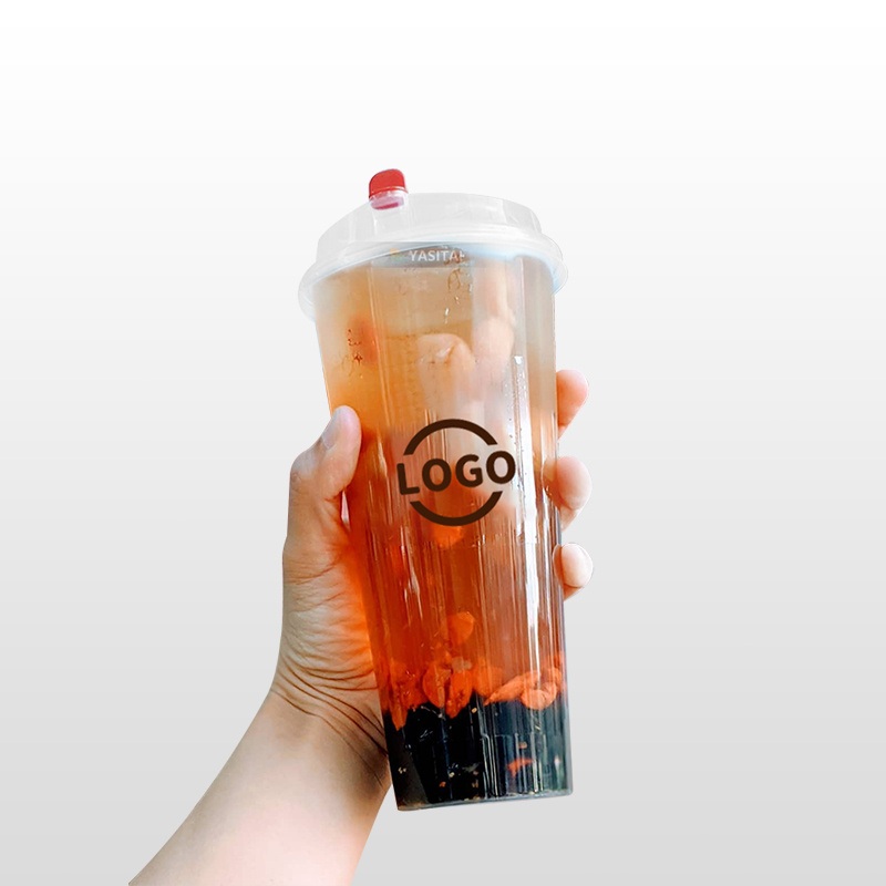 Plastic Glass Tea Logo Cup Custom Cup with Biodegradable Straws Custom Boba Cups – PP Injection Cup with Lid and Bubble Tea PP Injection Cup price