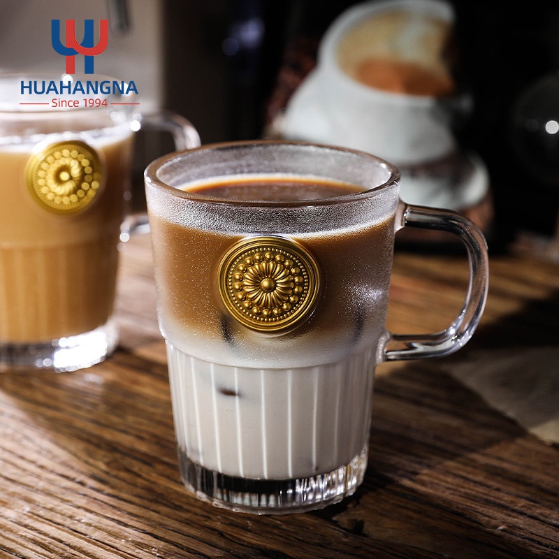 Vintage Coffee Mug Glass 440ml Household Drinking Sun Pattern Glass Tea Cup with Handle for Restaurant Hotel – Coffee Mug and Vintage Coffee Mug price