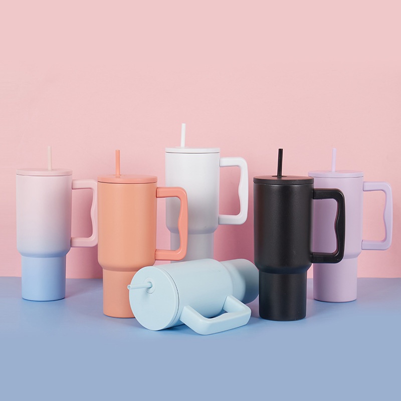 Wholesale 30 Oz Travel Coffee Mug Double Wall Vacuum Custom Logo Stainless Steel 30oz 40oz Outdoor Mug Tumbler with Handle Straw – Tumbler and Stainless Steel Tumbler price