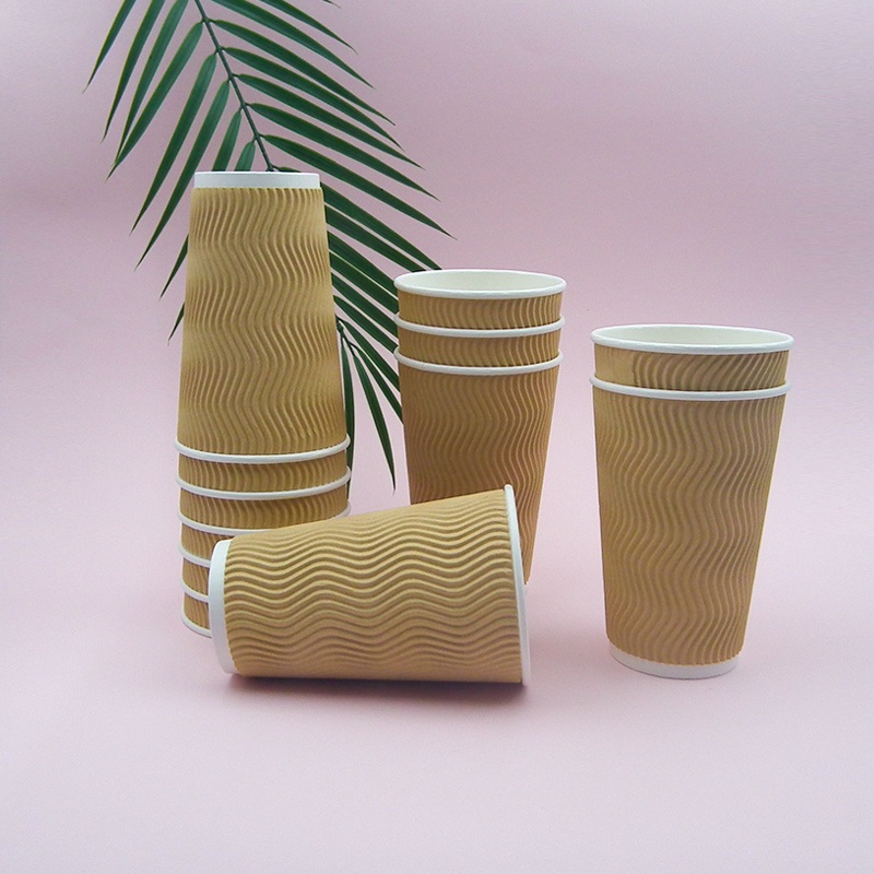 Wm1647 Water-Based 16oz Ripple Coffee Cup Custom Logo Design Printing Disposable Hot Coffee Paper Cup – Coffee Paper Cup and Disposable Paper Cup price
