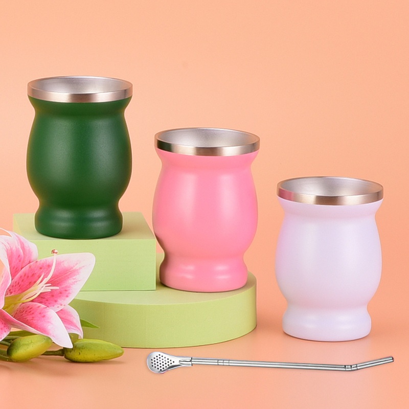 2023 Double Walled Drink Coffee Cup Stainless Steel Straw Cups Eco-Friendly Cups with Customize Logo – Cups with Customize Logo and Eco-Friendly Cups price