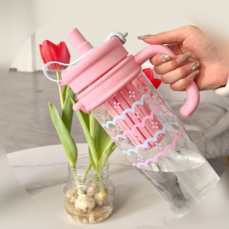 China Factory, 1500ml Large Capacity, Food Grade PC Material, Sealed with Lid, Plastic Cup for Outdoor Travel Girls – Cup and Mug price