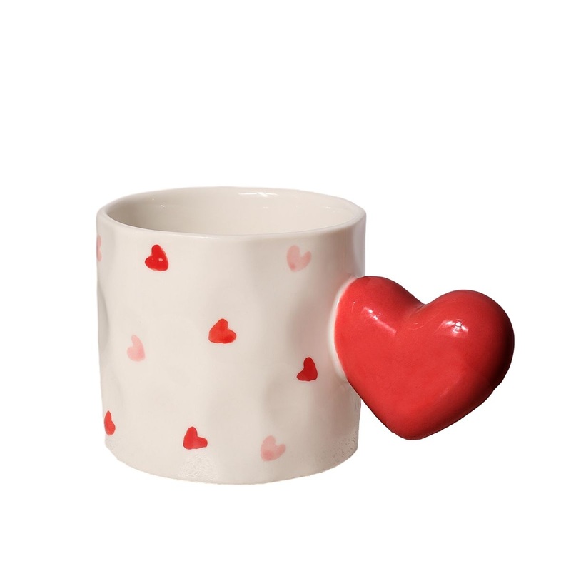 Creative Porcelain Hand Painting Cute Cup Love Handle Ceramic Mugs for Valentines Day Gift – Dinner Set and Coffee Cup price