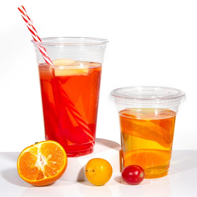 Customized Logo Cold Drinking Clear Pet Cup 8oz 9oz 10oz 12oz 20oz 24oz 16oz Plastic Cups with Lids – Plastic Cups and Plastic Cups with Lids price