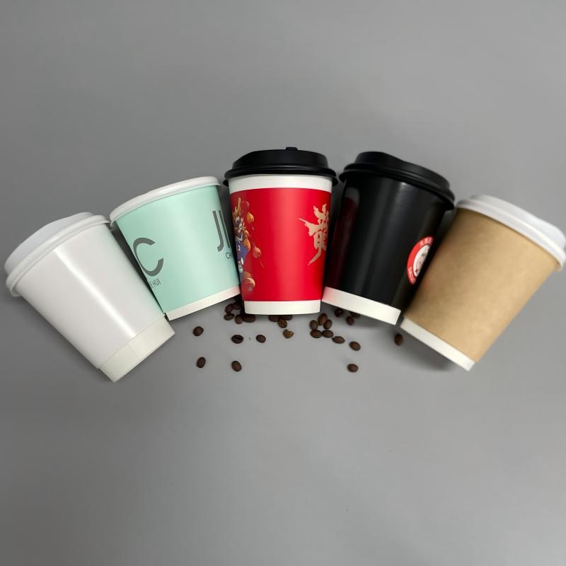 Double Wall Paper Cup Custom Logo All 8/10/12/16 Oz Coffee Paper Cup – Compostable Double Wall Cup and Disposable Kraft Paper Cup price