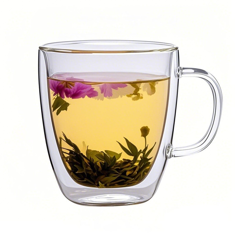 Heat-Resistant Double Layered Glass Coffee Cup with Handle High Borosilicate Glass Cup for Wine Espresso Tea Jucie Milk Cup – Glass Cup and Glass Tea Cup price