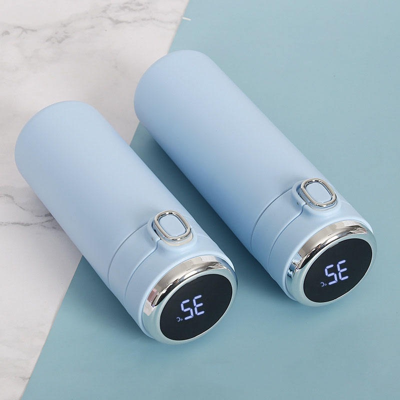 New 420ml Double Wall Stainless Steel Vacuum Insulated LED Temperature Display Thermoses Flask Smart Water Bottle with Bounce Lid – Water Bottles and Drinkware price