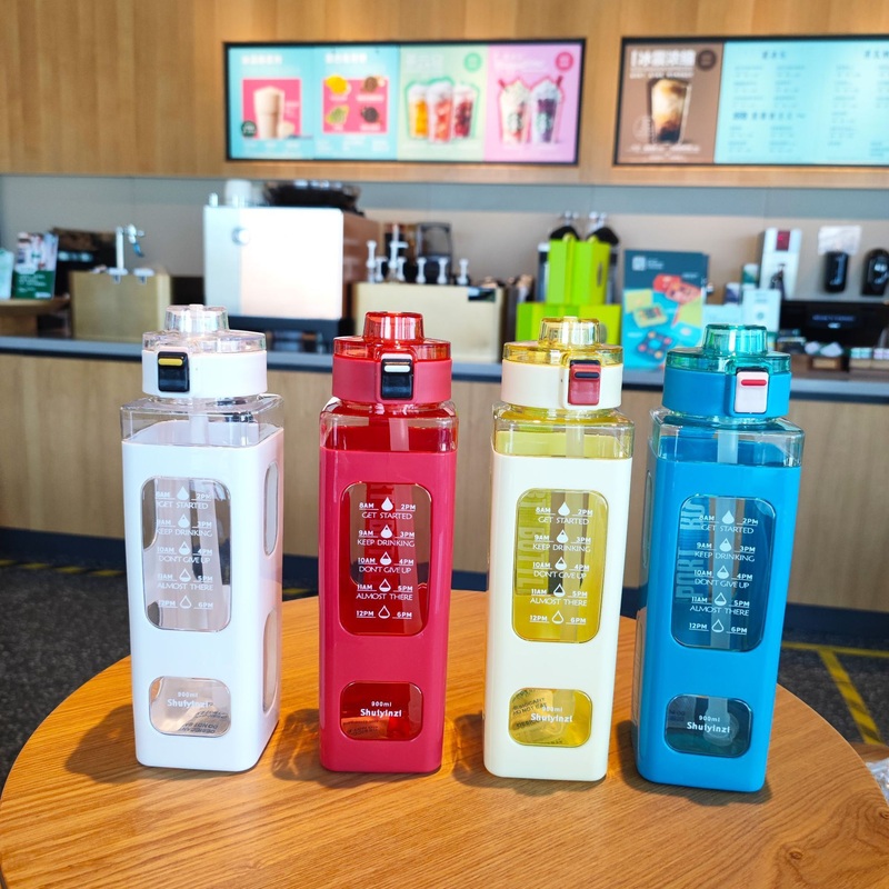 Plastic Press Cover Lid Square Shaped Large Capacity Water Bottle – BPA Free Water Cup and Portable Water Cup price