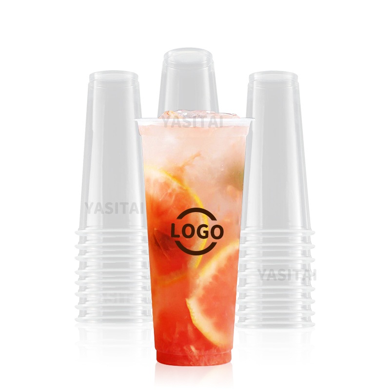 Yst Food Grade Disposable Plastic Bubble Tea PP Soft Cups with Lids and Straws 12 16 22 32oz – PP Cup and PP Cup with Lids and Straws price