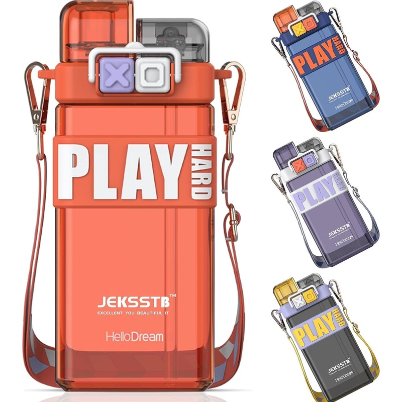 2023 New Arrival Cute Pattern Kids Double Drink Tritan Plastic 700ml 25oz Water Bottle Outdoor Sports Straw Cup with Straps – Water Bottles and Plastic Water Bottle price