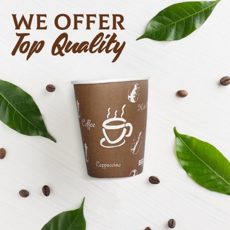 8oz 10oz Disposable Coffee Tea Milk Drinking Single Wall Paper Cup – Coffee Paper Cups and Tea Paper Cups price