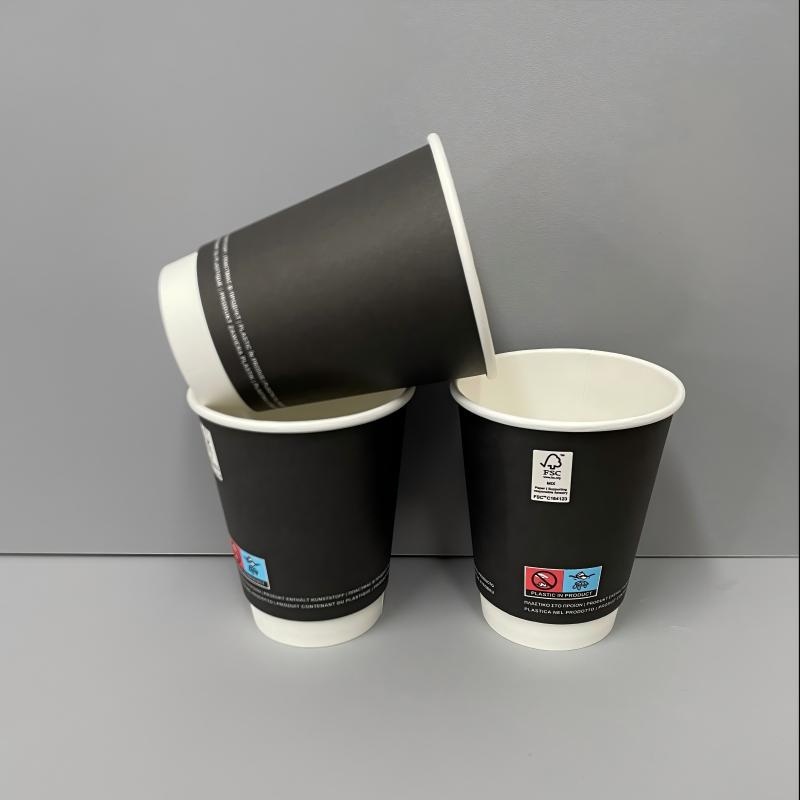 8oz 12oz 16oz Logo Print Double Wall Disposable Paper Coffee Cup – Double Wall Paper Cup and Paper Coffee Cup price