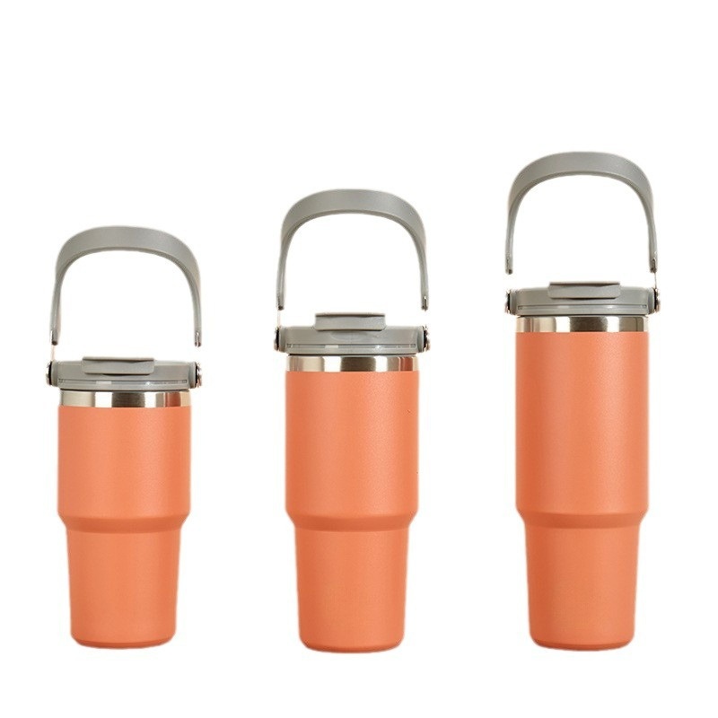Custom Logo 20oz 30oz 40oz Stainless Steel Sublimation Insulated Travel Mug Flip Straw Tumbler with Handle Lid – Sports Bottle and Vacuum Tumbler price