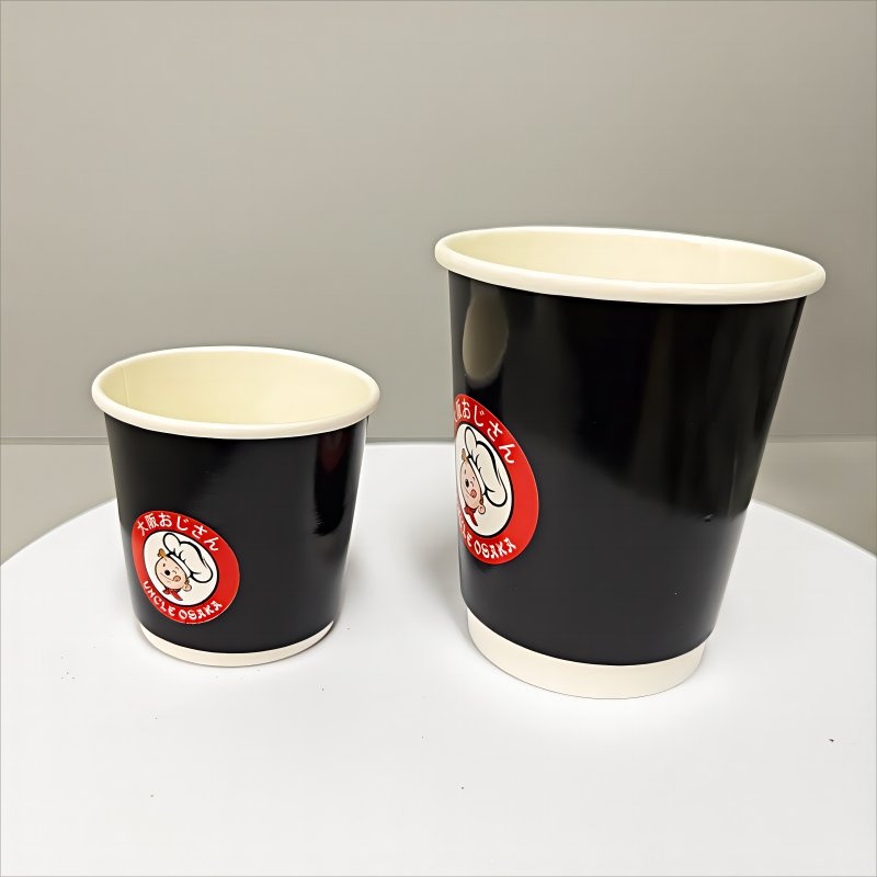 Disposable Paper Cup 8oz 12oz 16oz Double Wall Black Paper Cup Coffee Paper Cups with Custom Logo – Disposable Kraft Paper Cup and Custom Printed Double Wall Paper Cup price