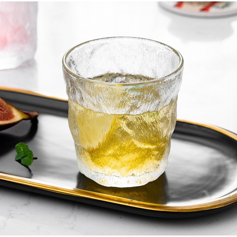 Low Price 300ml 350ml Guaranteed Quality New Glacier Pattern Glass Beer Beverage Cup – Unique Cups for Kitchen Home and Water Cup Gift Glasses Paper Box Set price