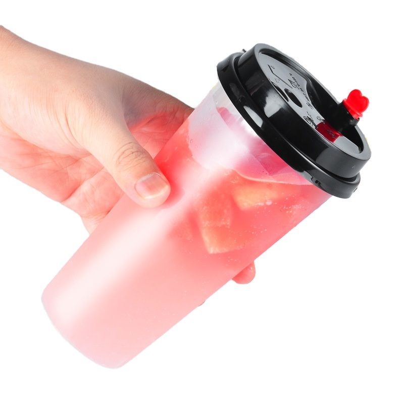 Manufacture 500ml Disposable PP Frosted Injection Cups with Lid for Cold Hot Drink Beverage Milktea – Milktea Cups and PP Milktea Cups price