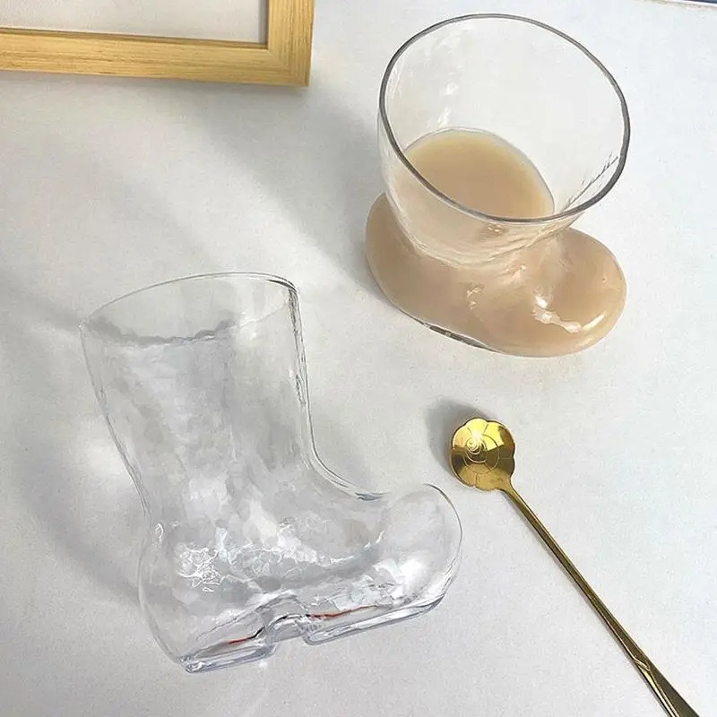 New Korean Style Creative Clear Boot Shoes Shape Wine Glass Cocktail Beer Cups – Vodka Bottle and Alcohol Water Bottle price