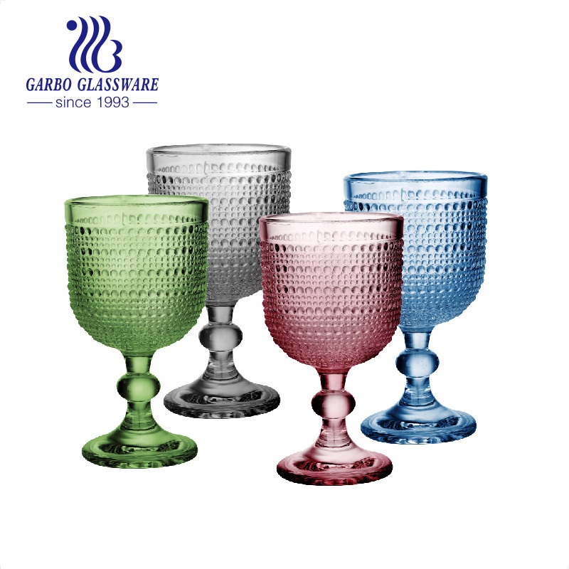 Solid Color Engraved Glass Goblet Wine Juice Water Drinking Glass Stemware with High Quality – Solid Color Steamware and Wine Steamware price