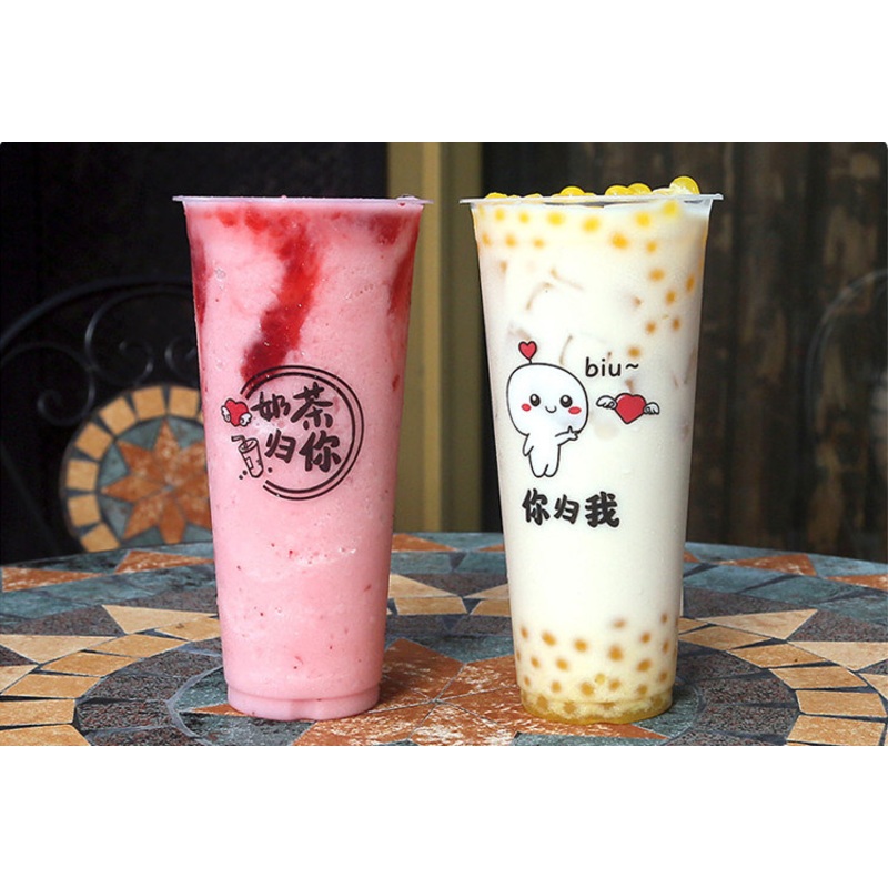 Customized Logo Disposable Milk Tea Injection Cup Beverage PP Hard Cup – Plastic Cup and Disposable Cup price