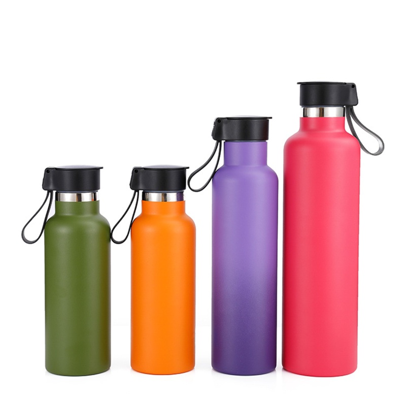 Everich New Arrival Hot Selling 750ml Insulated Narrow Mouth Colorful Flask 18/8 Stainless Steel Sports Water Bottle – Leak Proof and Handle Lids price