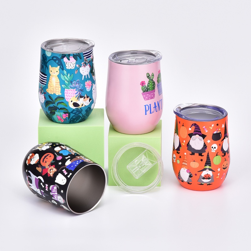 Factory Hot Selling Custom Print Logo 12oz 350ml Stainless Steel Egg Shape Wine Tumbler – Egg Shape Wine Tumbler and Stainless Steel Tumbler price