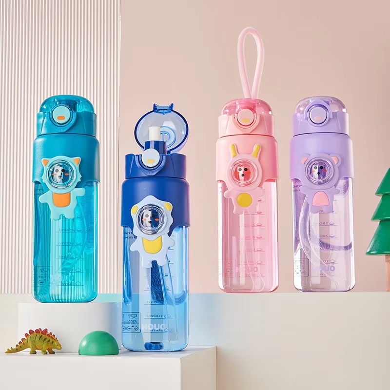 New Product Food Grade Plastic Kids Water Bottle Bear Shape Home Bottle with Straw Cute Child Drink Water Bottle – Child Drinking Bottle and Kids Water Bottle price