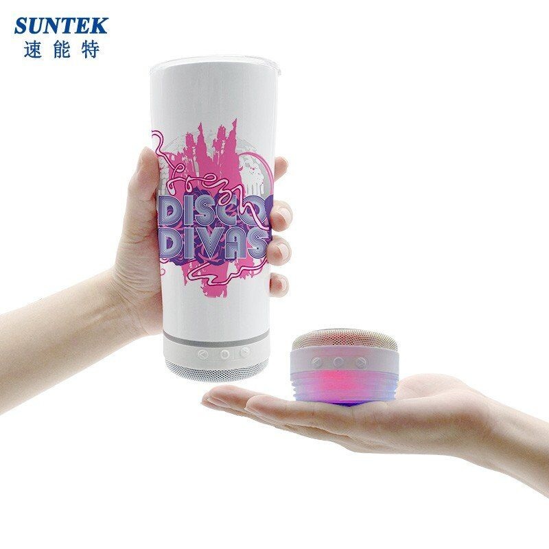 New Style 20 Oz Sublimation Straight Tumbler Cup Smart Water Bottles Wireless Speaker Music Tumbler – Sublimation Speaker Tumbler and Sublimation Tumbler with Speaker price